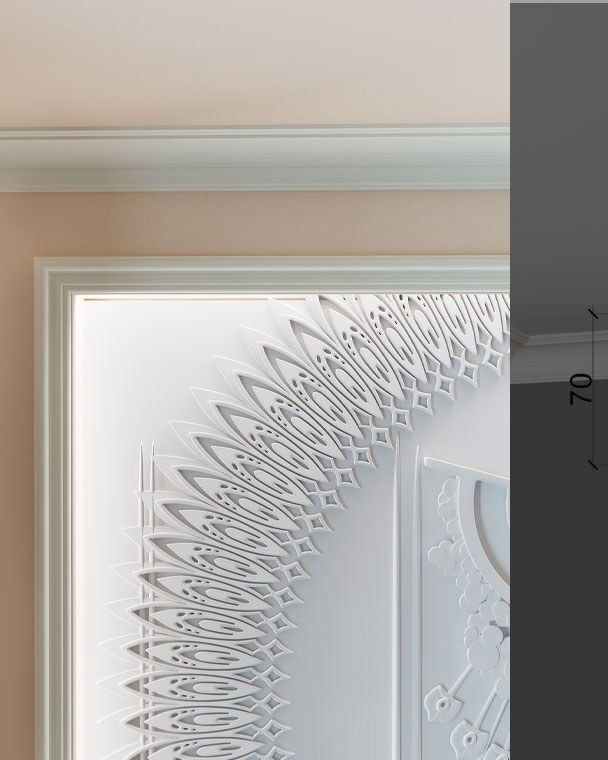 Moulure de plafond Q-58 posé en situation