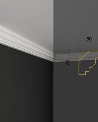 Moulure de plafond Q-58 posé en situation