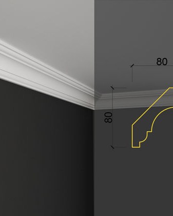 Moulure de plafond Q-61 posé en situation