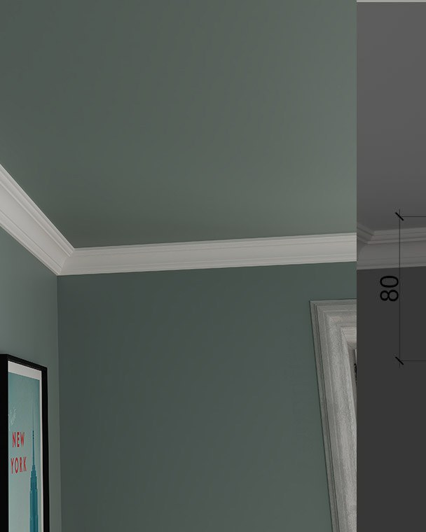 Moulure de plafond Q-63 posé en situation
