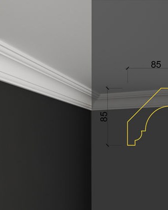 Moulure de plafond Q-64 posé en situation