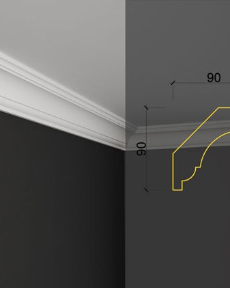 Moulure de plafond Q-65 posé en situation
