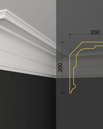 Moulure de plafond Q-66 posé en situation