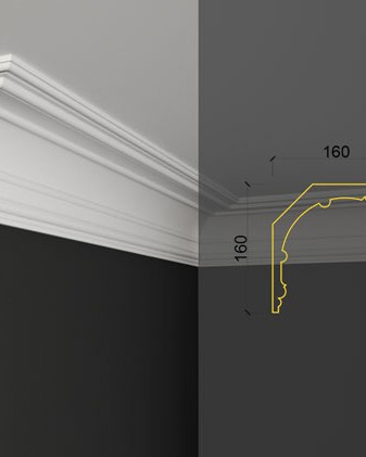 Moulure de plafond Q-66 posé en situation