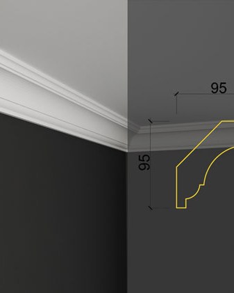 Moulure de plafond Q-67 posé en situation