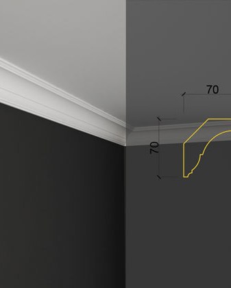 Moulure de plafond Q-67 posé en situation