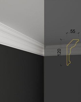 Moulure de plafond Q-68 posé en situation