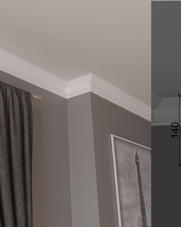 Moulure de plafond Q-72 posé en situation